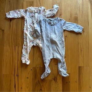 Carter's Blue and White Footed One Pieces